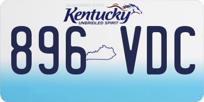 KY license plate 896VDC