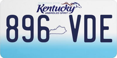 KY license plate 896VDE