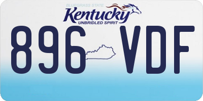 KY license plate 896VDF