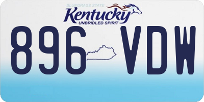 KY license plate 896VDW