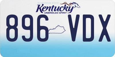 KY license plate 896VDX