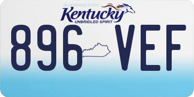 KY license plate 896VEF