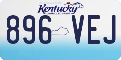 KY license plate 896VEJ