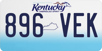 KY license plate 896VEK