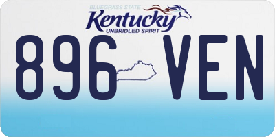KY license plate 896VEN