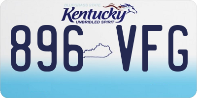 KY license plate 896VFG