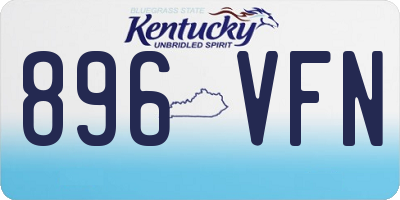 KY license plate 896VFN