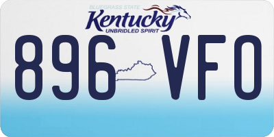 KY license plate 896VFO