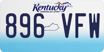 KY license plate 896VFW