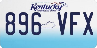 KY license plate 896VFX