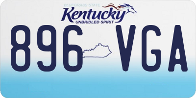KY license plate 896VGA