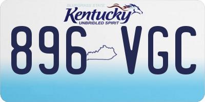 KY license plate 896VGC