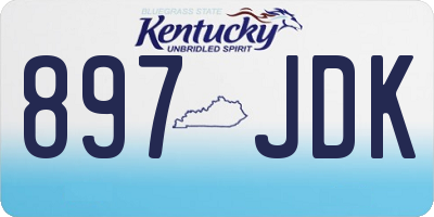 KY license plate 897JDK