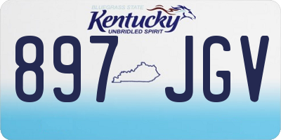 KY license plate 897JGV