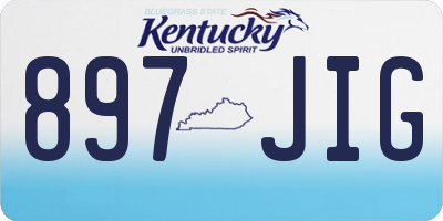 KY license plate 897JIG