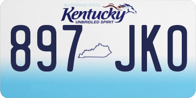 KY license plate 897JKO