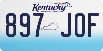 KY license plate 897JOF