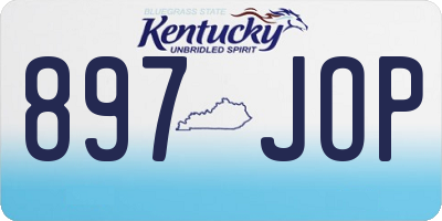 KY license plate 897JOP