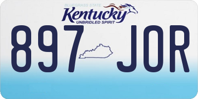 KY license plate 897JOR