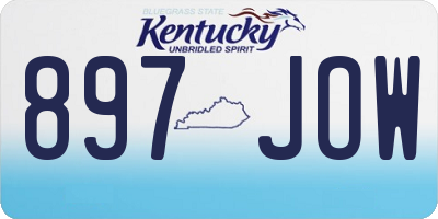 KY license plate 897JOW
