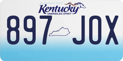 KY license plate 897JOX