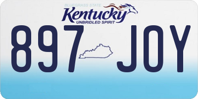 KY license plate 897JOY