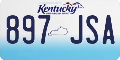 KY license plate 897JSA