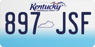 KY license plate 897JSF