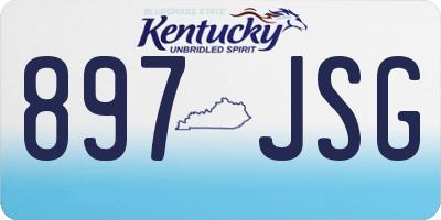 KY license plate 897JSG