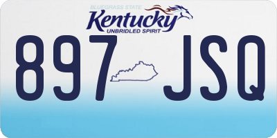 KY license plate 897JSQ