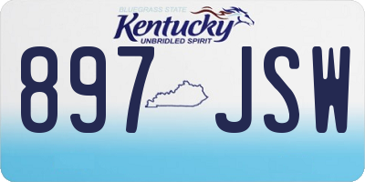 KY license plate 897JSW