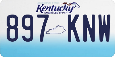 KY license plate 897KNW