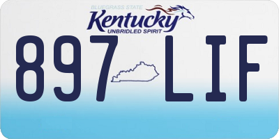 KY license plate 897LIF