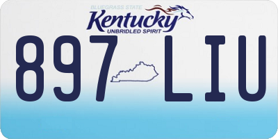 KY license plate 897LIU