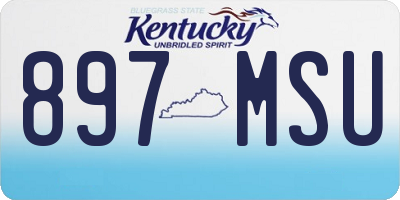 KY license plate 897MSU