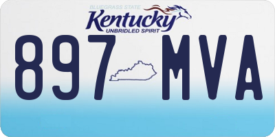 KY license plate 897MVA