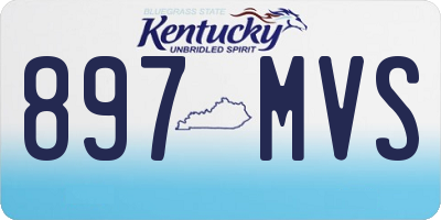KY license plate 897MVS