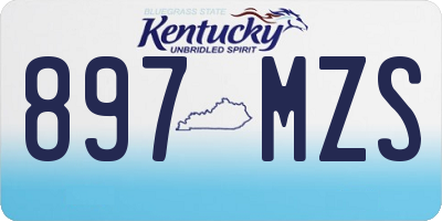KY license plate 897MZS