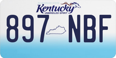 KY license plate 897NBF