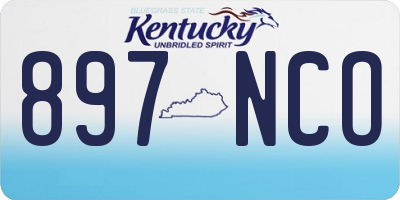 KY license plate 897NCO