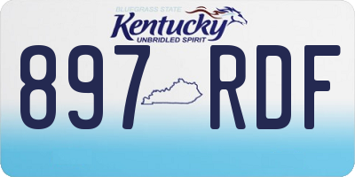 KY license plate 897RDF