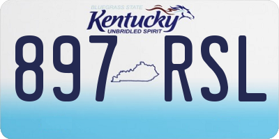 KY license plate 897RSL