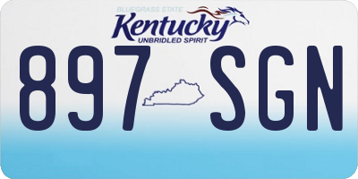KY license plate 897SGN