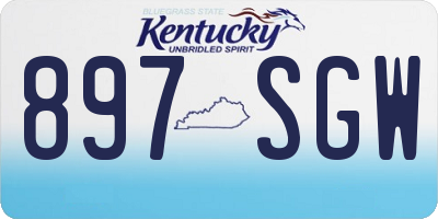 KY license plate 897SGW