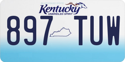 KY license plate 897TUW