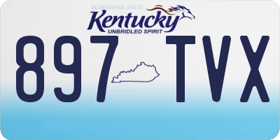 KY license plate 897TVX