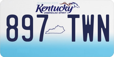 KY license plate 897TWN