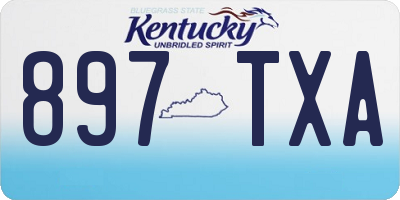 KY license plate 897TXA