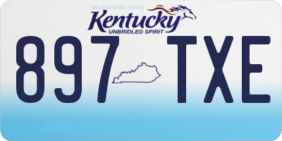 KY license plate 897TXE