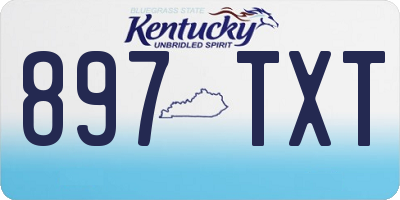 KY license plate 897TXT
